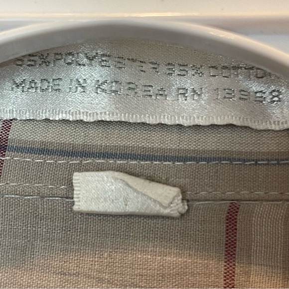 Christian Dior Long Sleeve Button Down Size XL Tan/Navy/Red Plaid - Picture 8 of 16